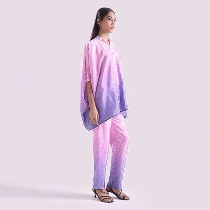 Serene silk ombre Kaftan style coord set of 2