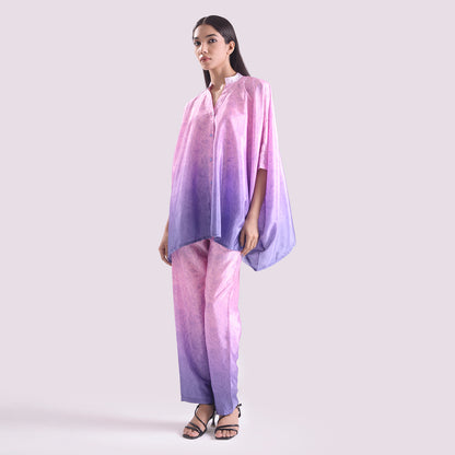 Serene silk ombre Kaftan style coord set of 2