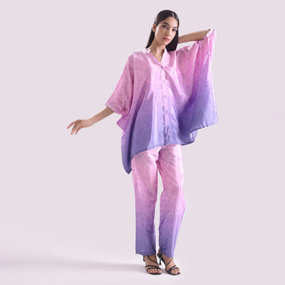 Serene silk ombre Kaftan style coord set of 2