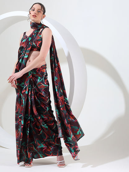 Lavish grab crepe silk stitched saree